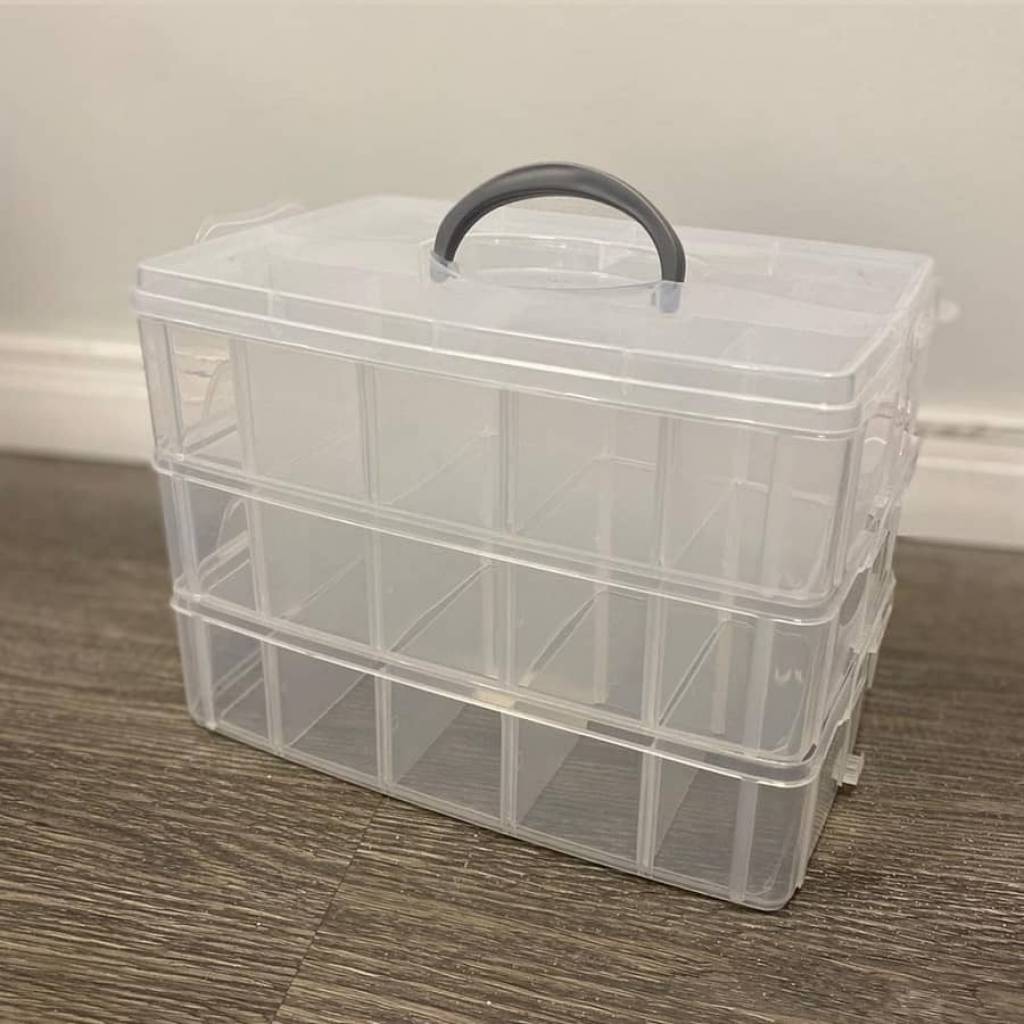 Caja organizadora de plástico apilable de 3 niveles y 30 secciones, co -  VIRTUAL MUEBLES