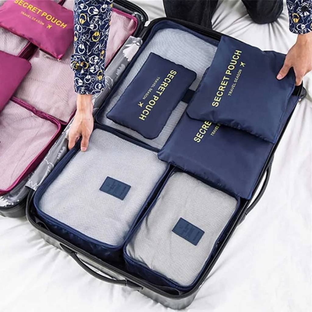 Set 6 Bolsas organizadoras de equipaje de viaje para valija - MultiHogar UY